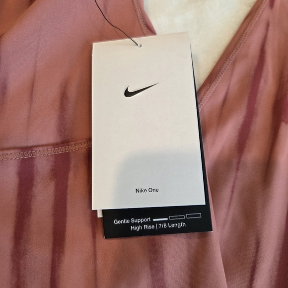 Nike One Dri-FIT Women's Training Leggings Pecan / Rose Clay (FZ7272-634) XS New - Picture 3 of 15